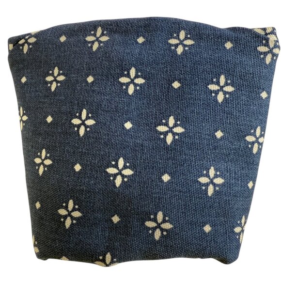 Longaberger 9" Round Basket Liner 4" High Classic Blue White Bottom Vintage 90s - Picture 7 of 7